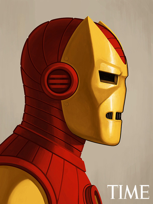 Os quadrinhos e a arte - retratos dos heróis da Marvel de perfil :-D