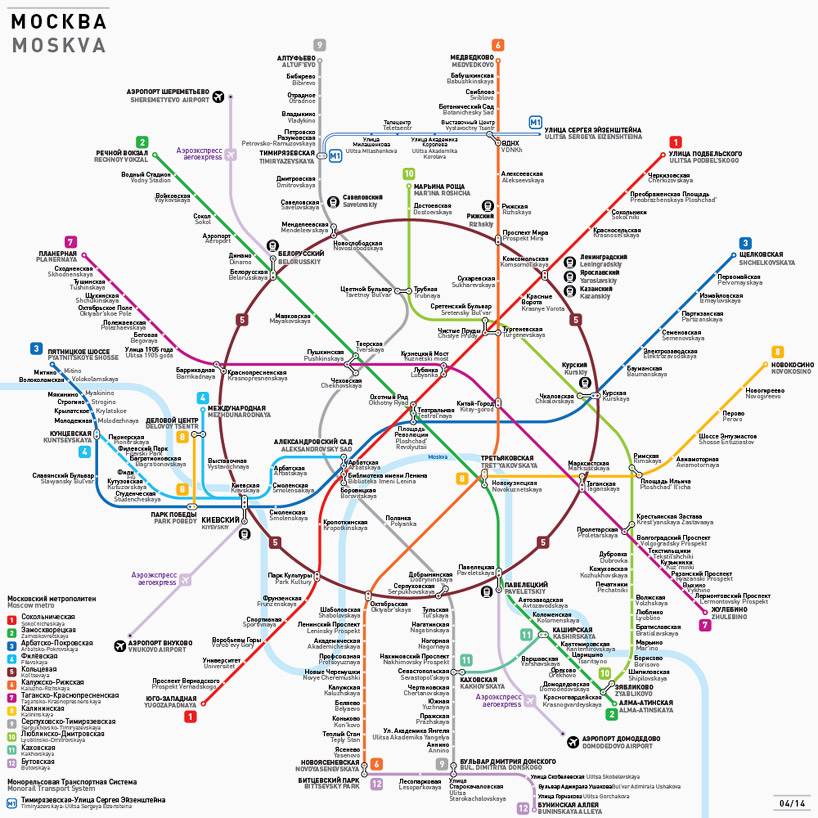 mapas padronizados para os metrôs internacionais - uma boa